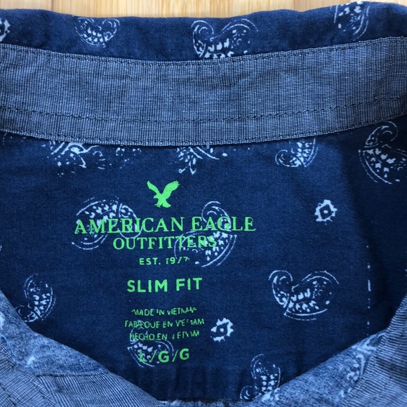 American Eagle Button Down Shirt Size Large EUC - Picture 7 of 8